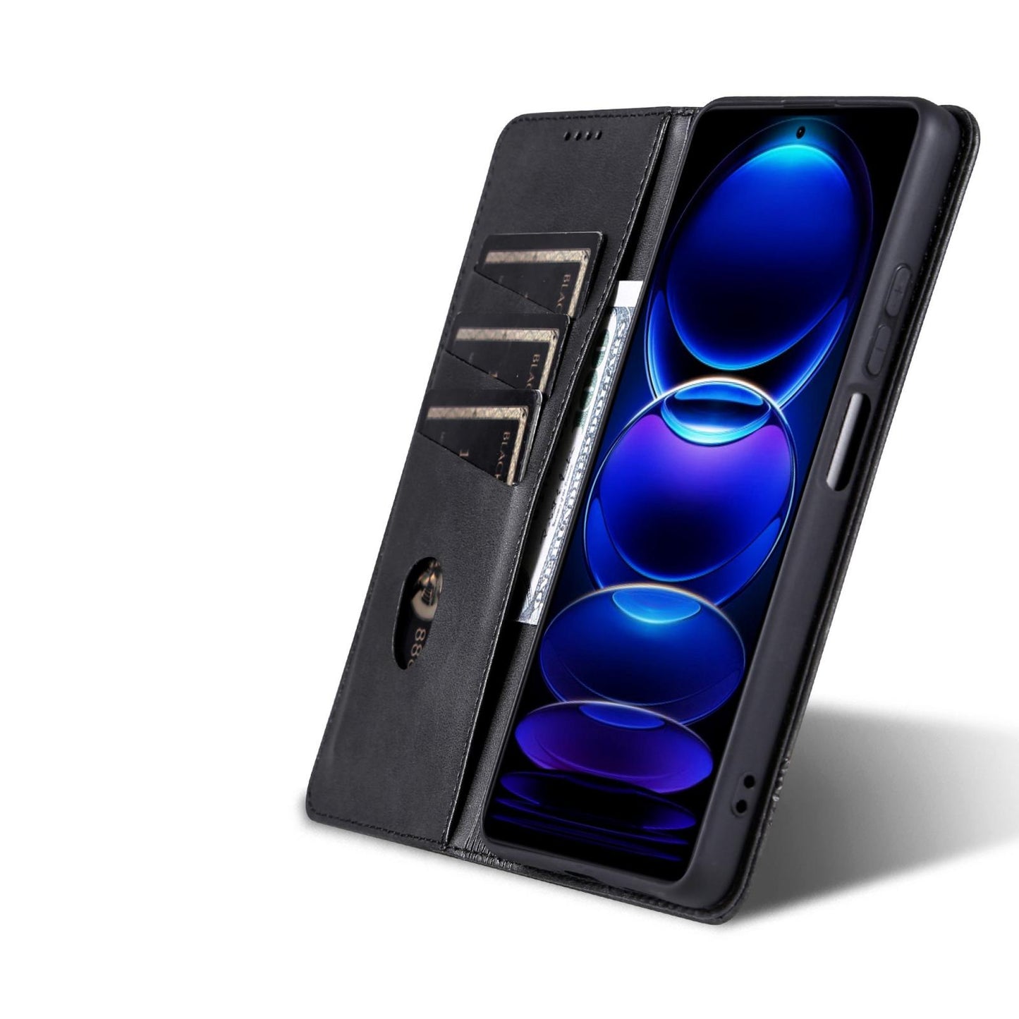 For Galaxy A27 5G AZNS Magnetic Calf Texture Flip Leather Phone Case(Black)