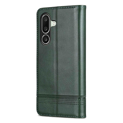 For Galaxy A27 5G AZNS Magnetic Calf Texture Flip Leather Phone Case(Dark Green)