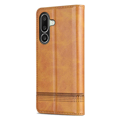 For Galaxy A27 5G AZNS Magnetic Calf Texture Flip Leather Phone Case(Light Brown)