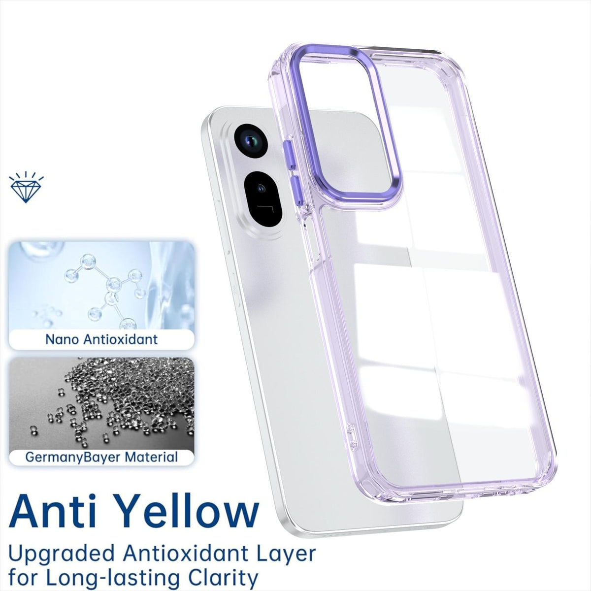 For Redmi A7 Pro 4G / 5G Shine High Transparency Acrylic Phone Case - Purple - EDA006219605A