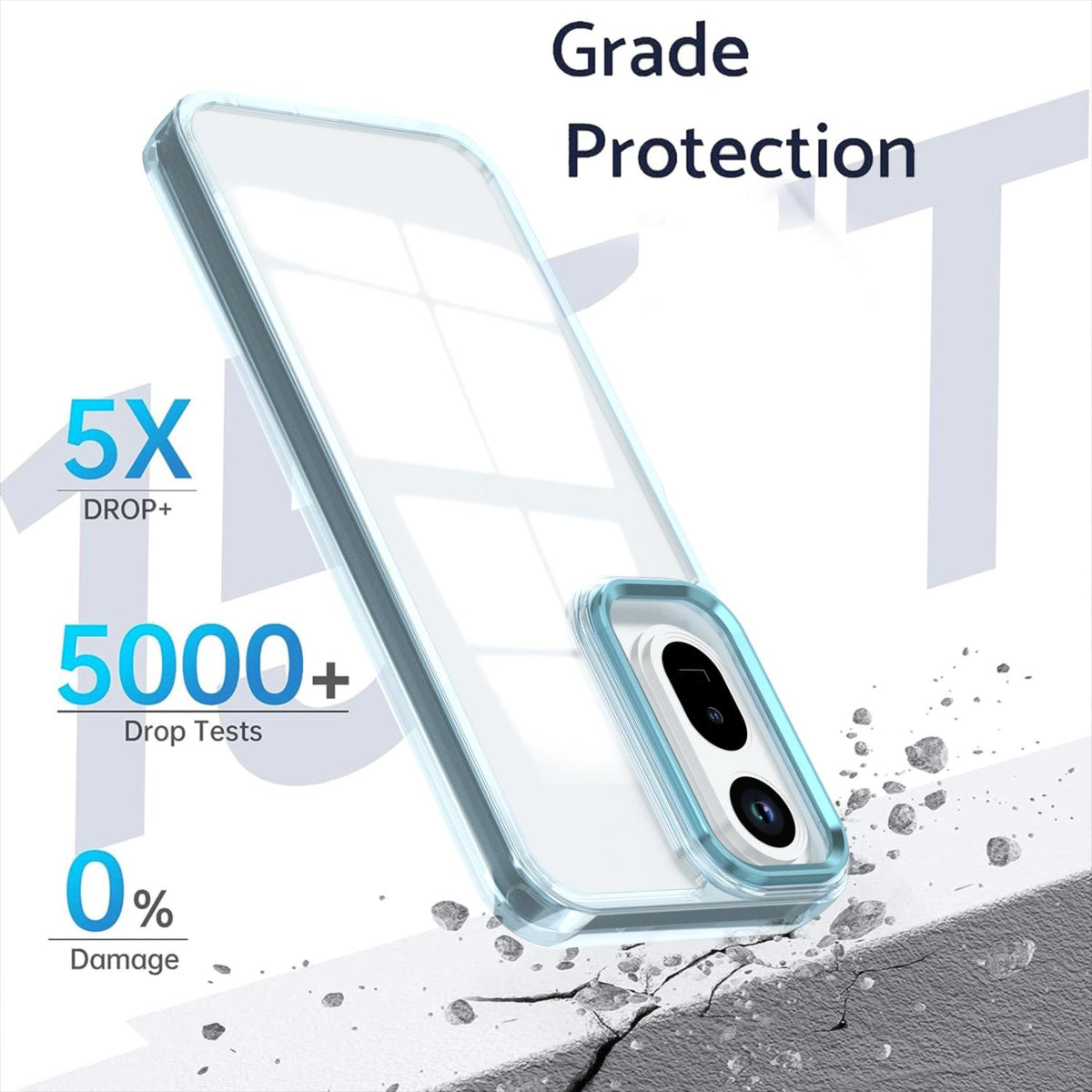 For Redmi A7 Pro 4G / 5G Shine High Transparency Acrylic Phone Case - Blue - EDA006219605C