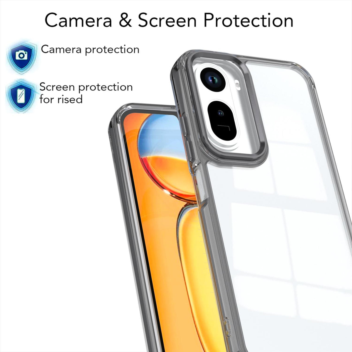For Redmi A7 Pro 4G / 5G Shine High Transparency Acrylic Phone Case - Black - EDA006219605E