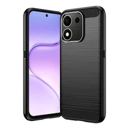 For Honor 600 Smart 5G Carbon Fiber Brushed Texture TPU Phone Case - Black - EDA006224736A