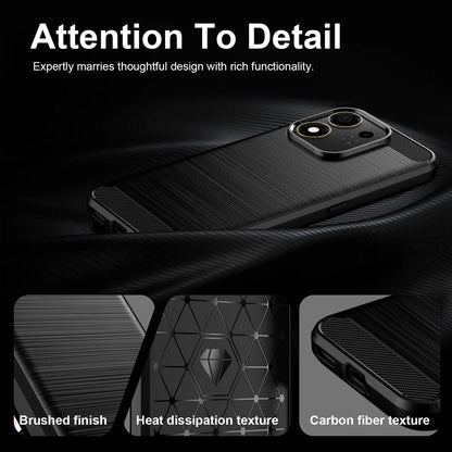 For Honor 600 Smart 5G Carbon Fiber Brushed Texture TPU Phone Case - Black - EDA006224736A