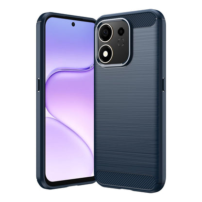 For Honor 600 Smart 5G Carbon Fiber Brushed Texture TPU Phone Case - Blue - EDA006224736B