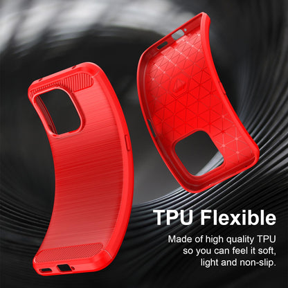 For Honor 600 Smart 5G Carbon Fiber Brushed Texture TPU Phone Case - Red - EDA006224736C