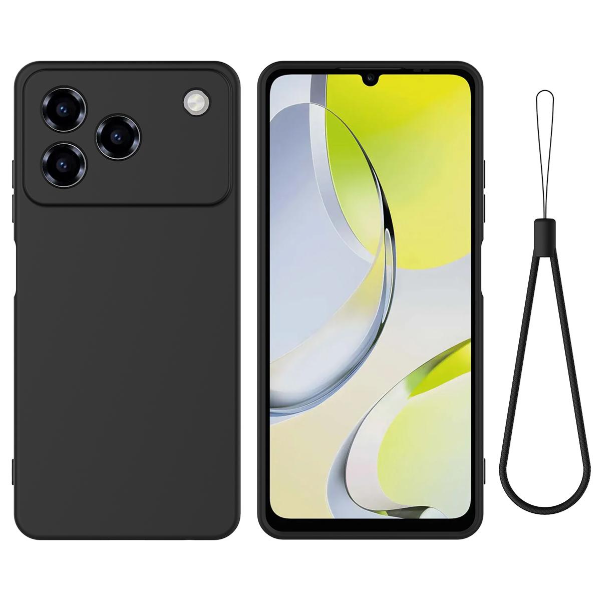 For ZTE Blade A76 4G Solid Color Liquid Silicone Dropproof Full Coverage Phone Case - Black - EDA006291817A