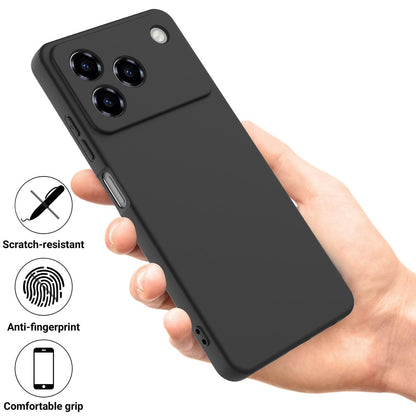 For ZTE Blade A76 4G Solid Color Liquid Silicone Dropproof Full Coverage Phone Case - Black - EDA006291817A
