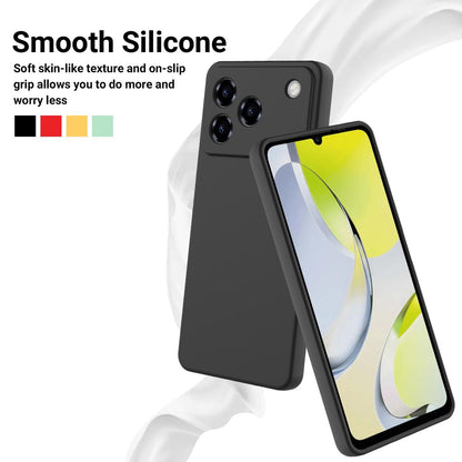 For ZTE Blade A76 4G Solid Color Liquid Silicone Dropproof Full Coverage Phone Case - Black - EDA006291817A