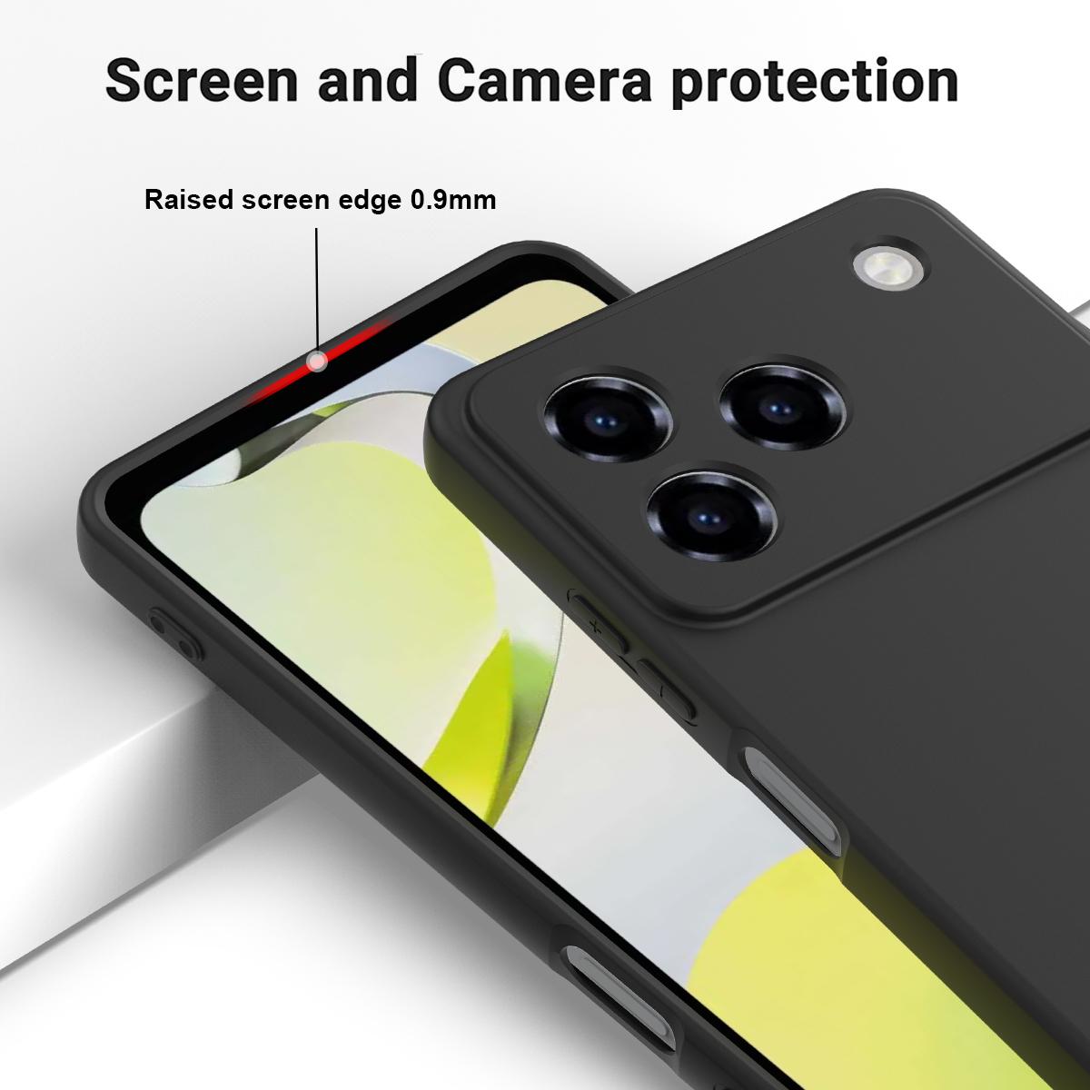 For ZTE Blade A76 4G Solid Color Liquid Silicone Dropproof Full Coverage Phone Case - Black - EDA006291817A
