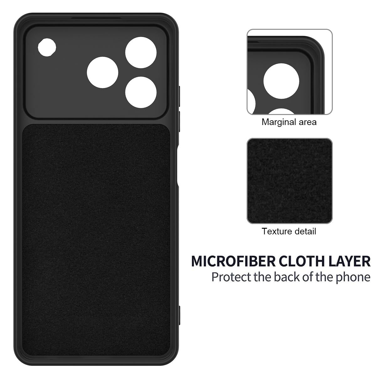 For ZTE Blade A76 4G Solid Color Liquid Silicone Dropproof Full Coverage Phone Case - Black - EDA006291817A