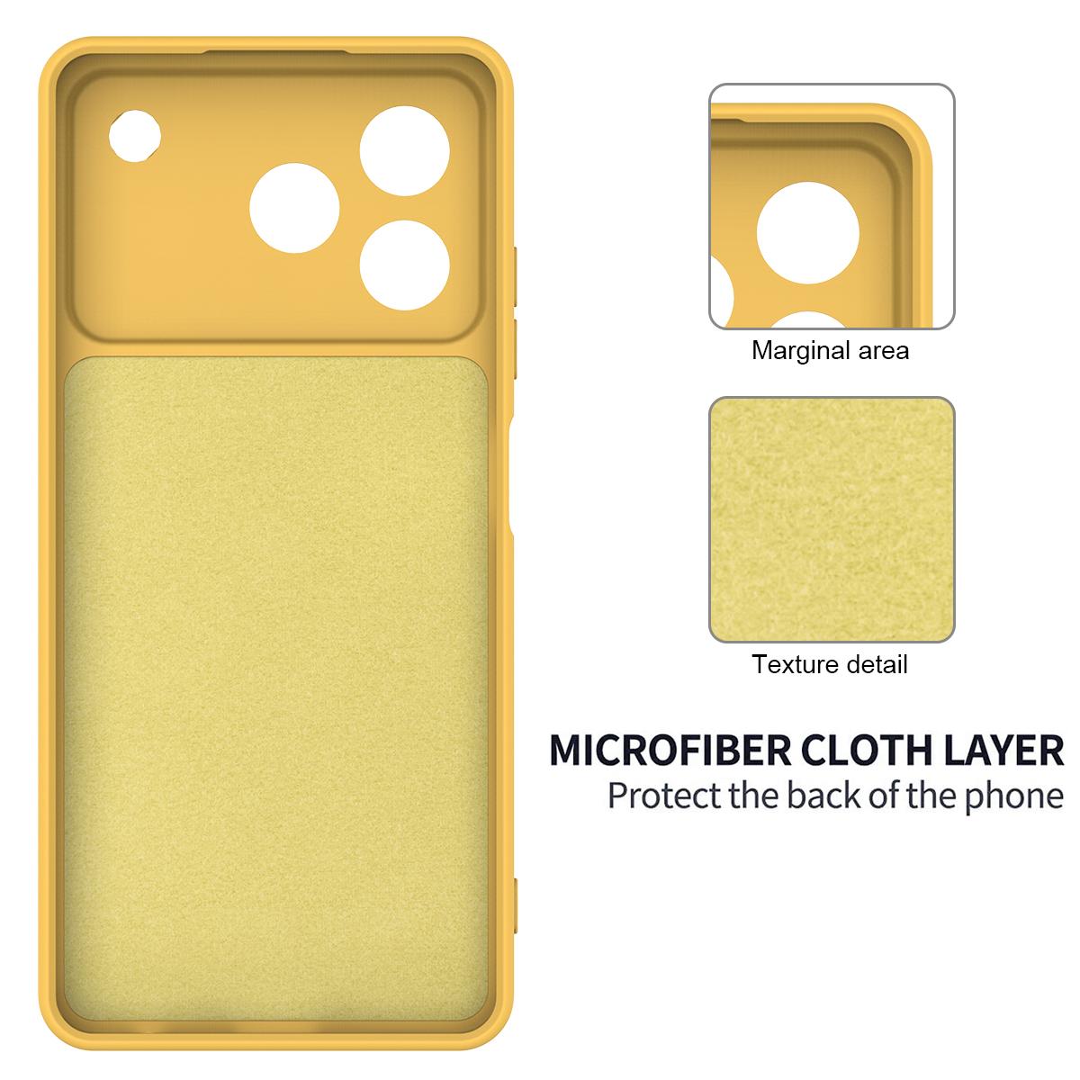 For ZTE Blade A76 4G Solid Color Liquid Silicone Dropproof Full Coverage Phone Case - Yellow - EDA006291817B