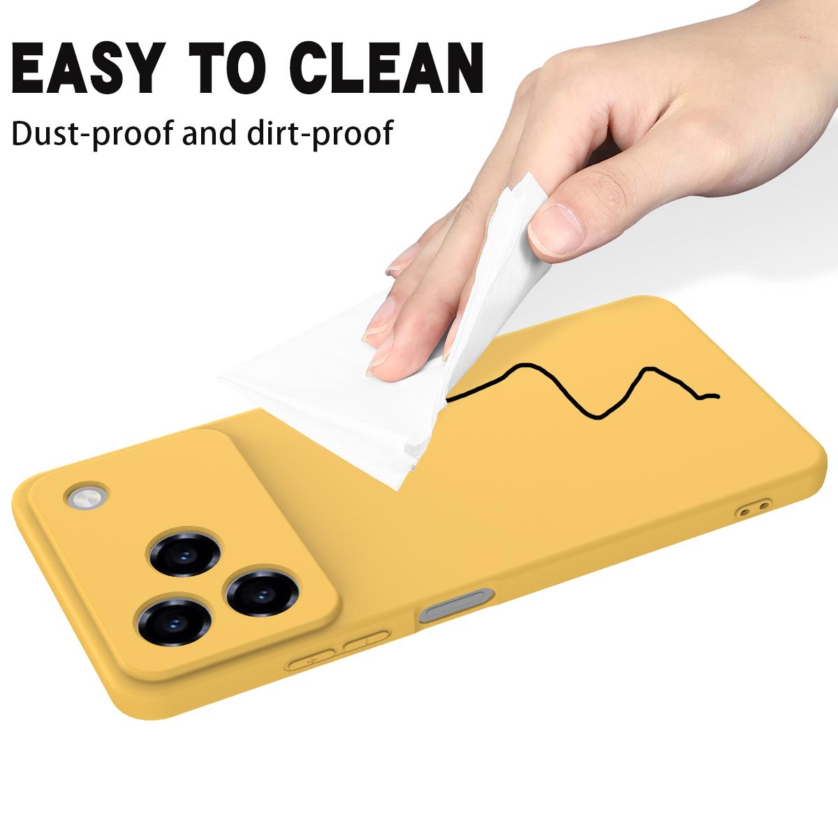 For ZTE Blade A76 4G Solid Color Liquid Silicone Dropproof Full Coverage Phone Case - Yellow - EDA006291817B
