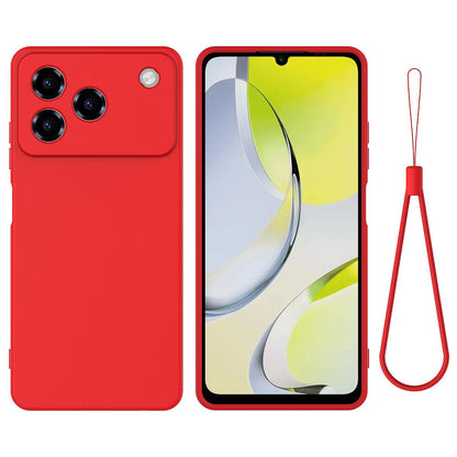 For ZTE Blade A76 4G Solid Color Liquid Silicone Dropproof Full Coverage Phone Case - Red - EDA006291817C