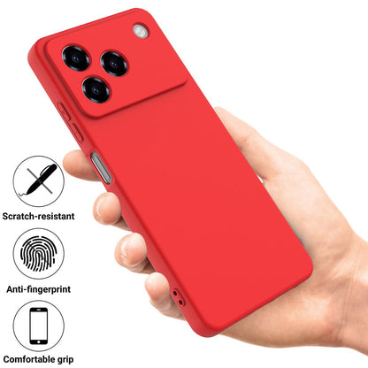 For ZTE Blade A76 4G Solid Color Liquid Silicone Dropproof Full Coverage Phone Case - Red - EDA006291817C