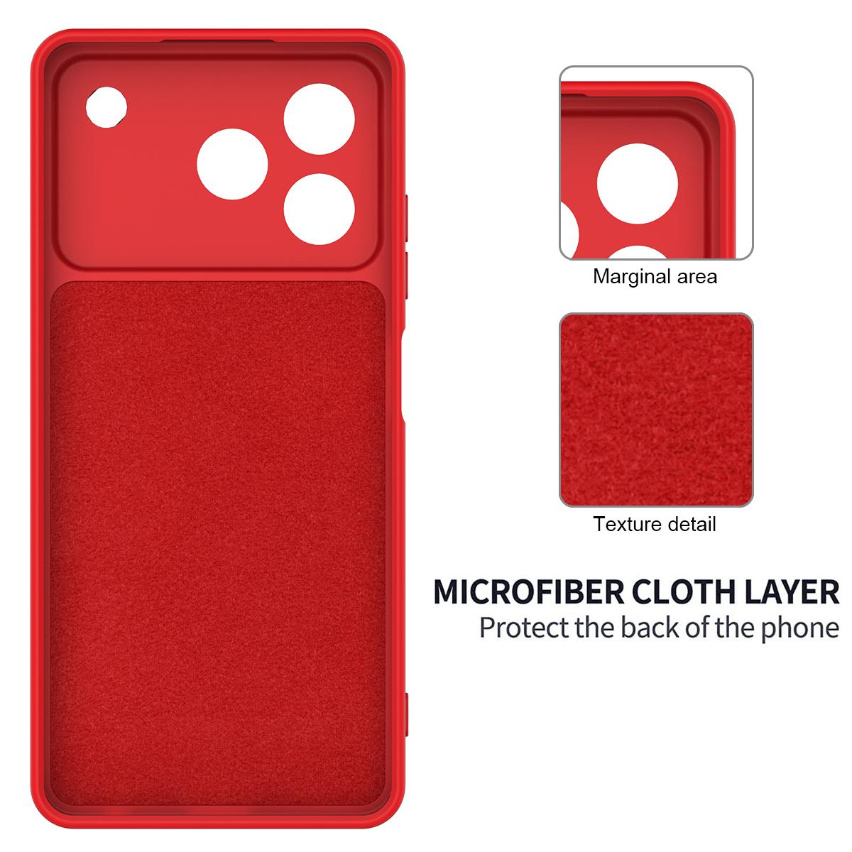 For ZTE Blade A76 4G Solid Color Liquid Silicone Dropproof Full Coverage Phone Case - Red - EDA006291817C