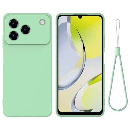 For ZTE Blade A76 4G Solid Color Liquid Silicone Dropproof Full Coverage Phone Case - Green - EDA006291817D