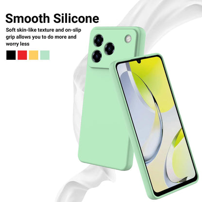 For ZTE Blade A76 4G Solid Color Liquid Silicone Dropproof Full Coverage Phone Case - Green - EDA006291817D