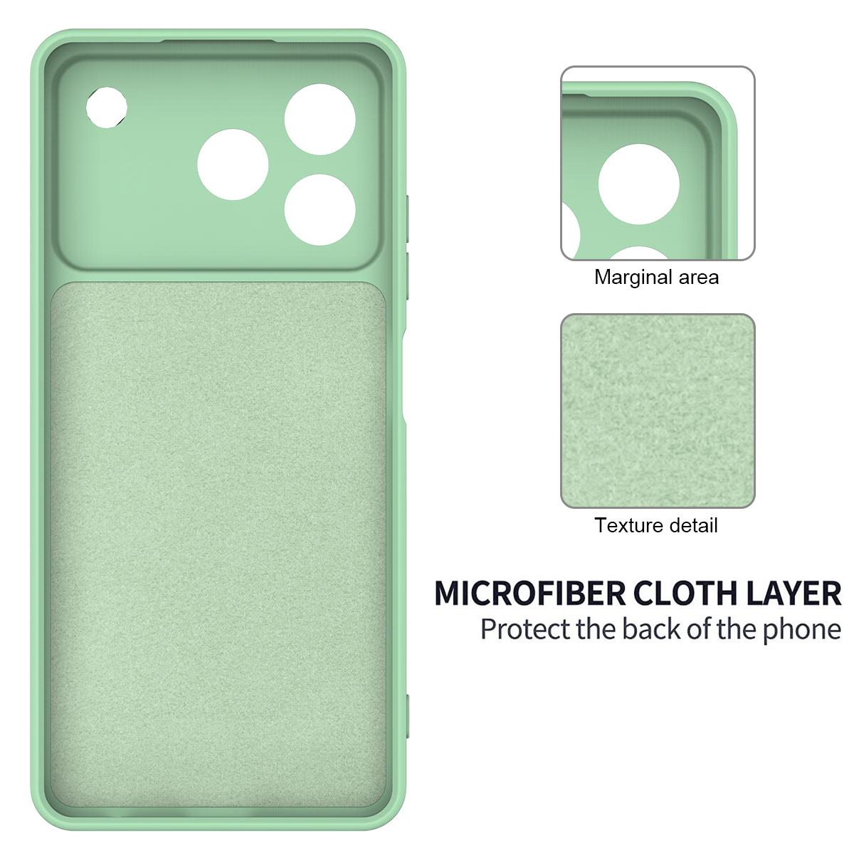 For ZTE Blade A76 4G Solid Color Liquid Silicone Dropproof Full Coverage Phone Case - Green - EDA006291817D