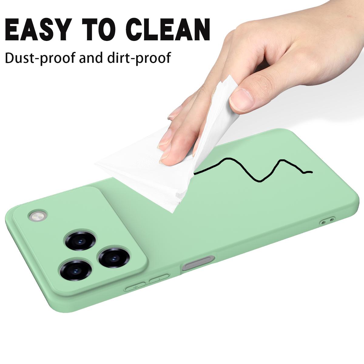 For ZTE Blade A76 4G Solid Color Liquid Silicone Dropproof Full Coverage Phone Case - Green - EDA006291817D