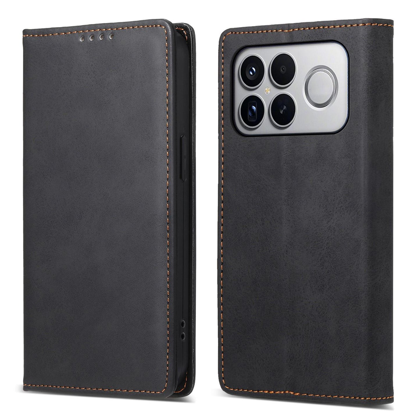 For Redmi K90 Pro Max / Poco F8 Ultra 5G Business Solid Color Magnetic RFID Leather Phone Case(Black)