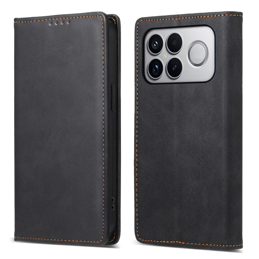 For Redmi K90 Pro Max / Poco F8 Ultra 5G Business Solid Color Magnetic RFID Leather Phone Case(Black)
