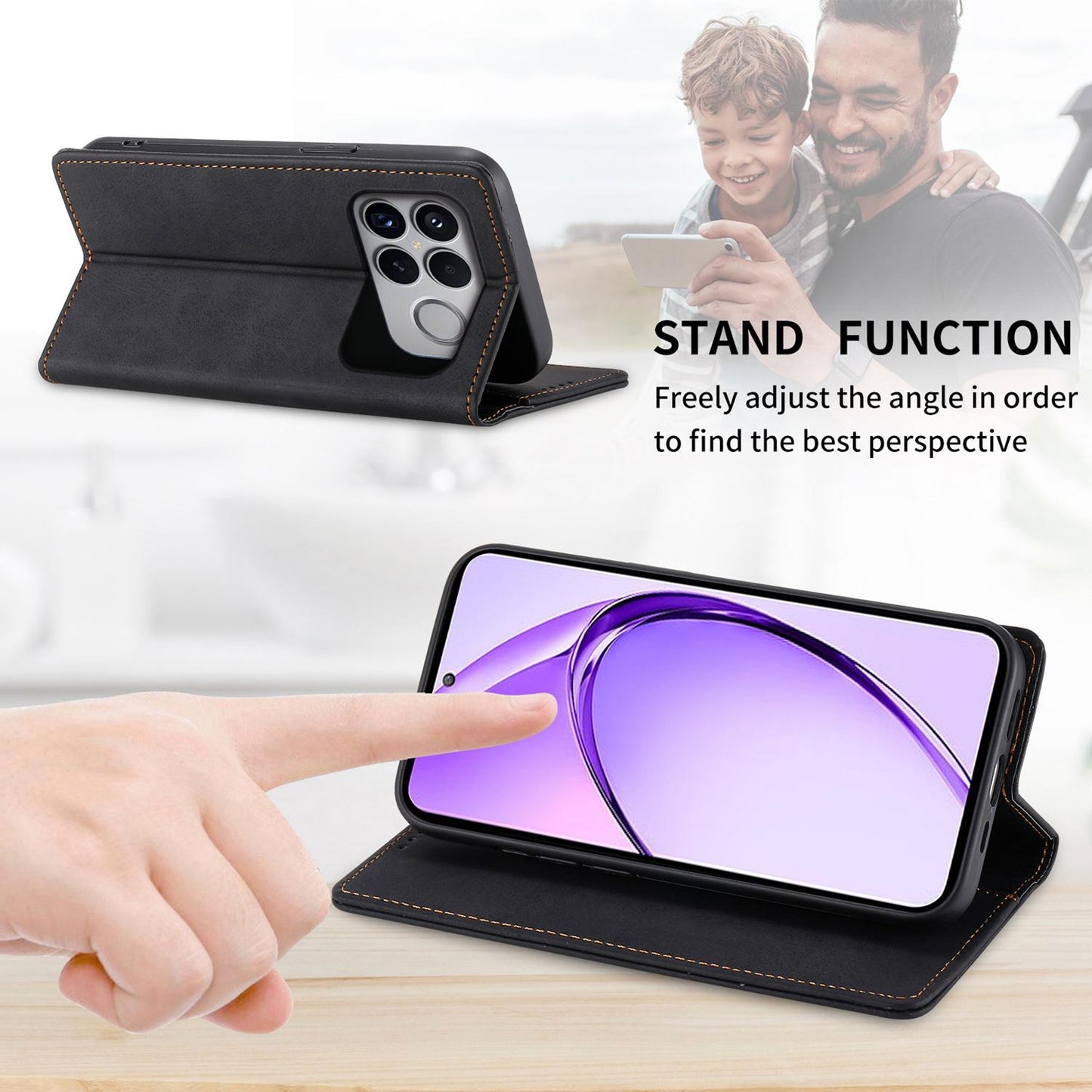For Redmi K90 Pro Max / Poco F8 Ultra 5G Business Solid Color Magnetic RFID Leather Phone Case(Black)