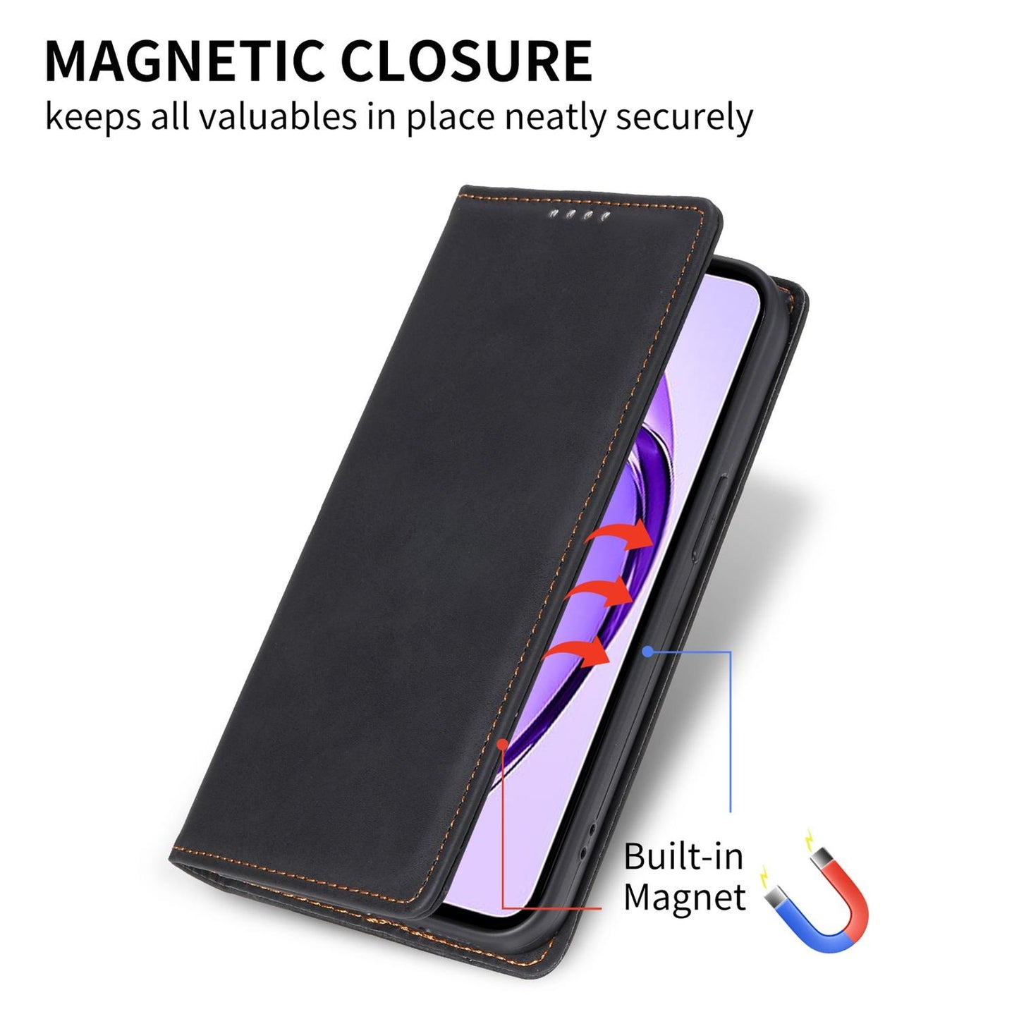 For Redmi K90 Pro Max / Poco F8 Ultra 5G Business Solid Color Magnetic RFID Leather Phone Case(Black)