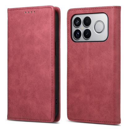 For Redmi K90 Pro Max / Poco F8 Ultra 5G Business Solid Color Magnetic RFID Leather Phone Case(Red)