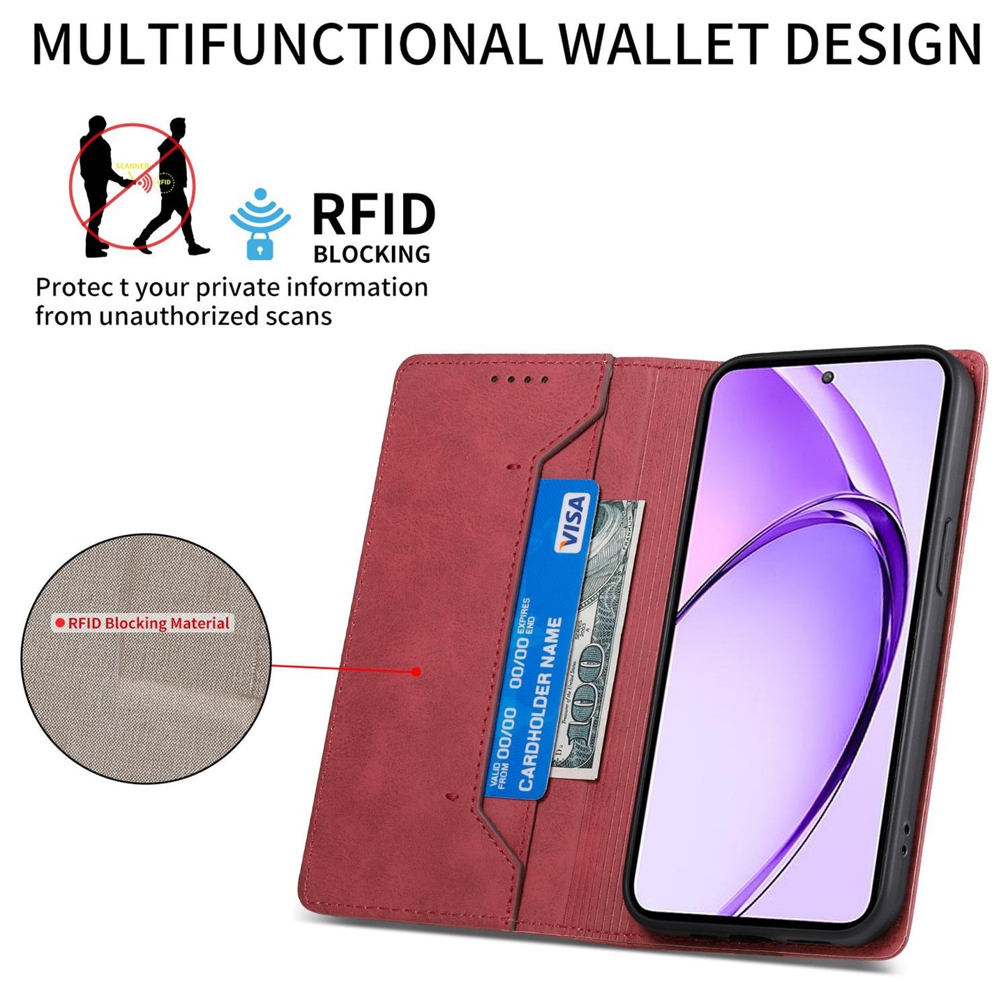 For Redmi K90 Pro Max / Poco F8 Ultra 5G Business Solid Color Magnetic RFID Leather Phone Case(Red)