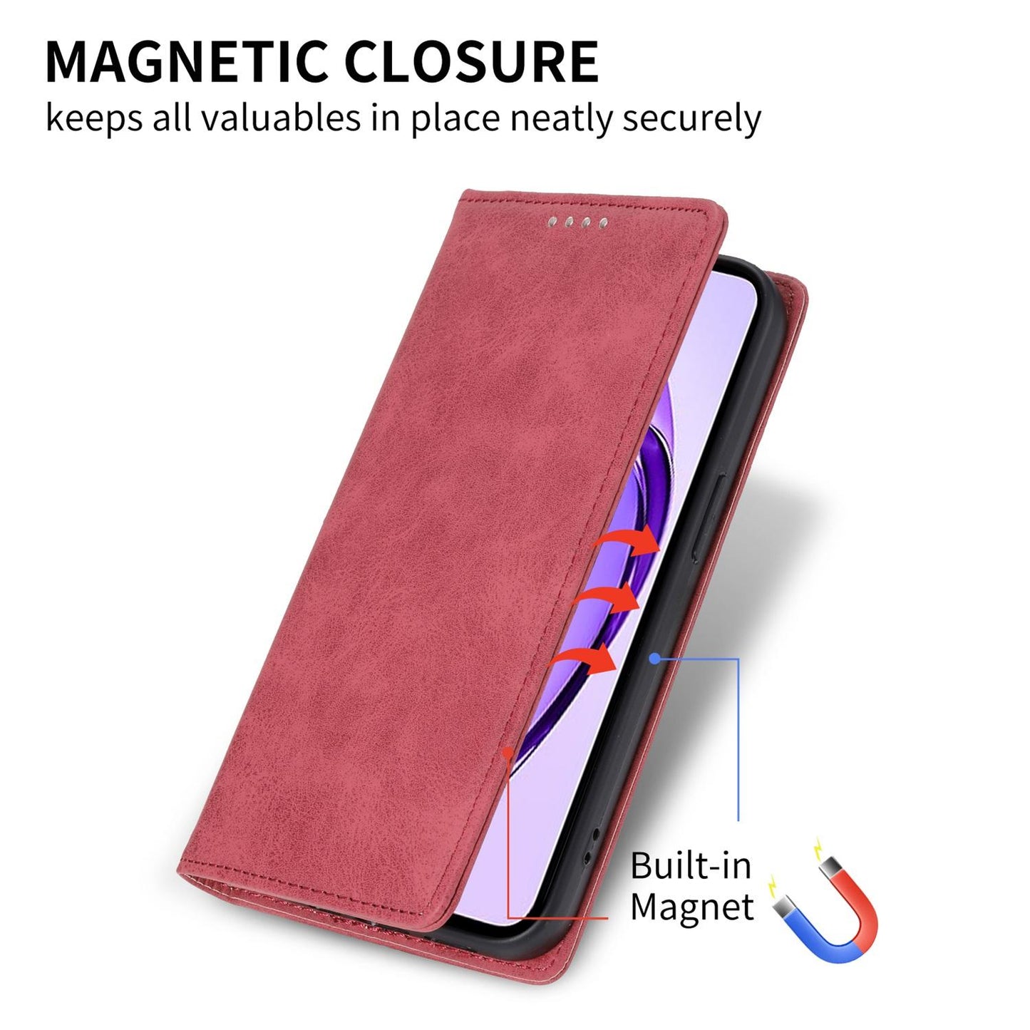 For Redmi K90 Pro Max / Poco F8 Ultra 5G Business Solid Color Magnetic RFID Leather Phone Case(Red)
