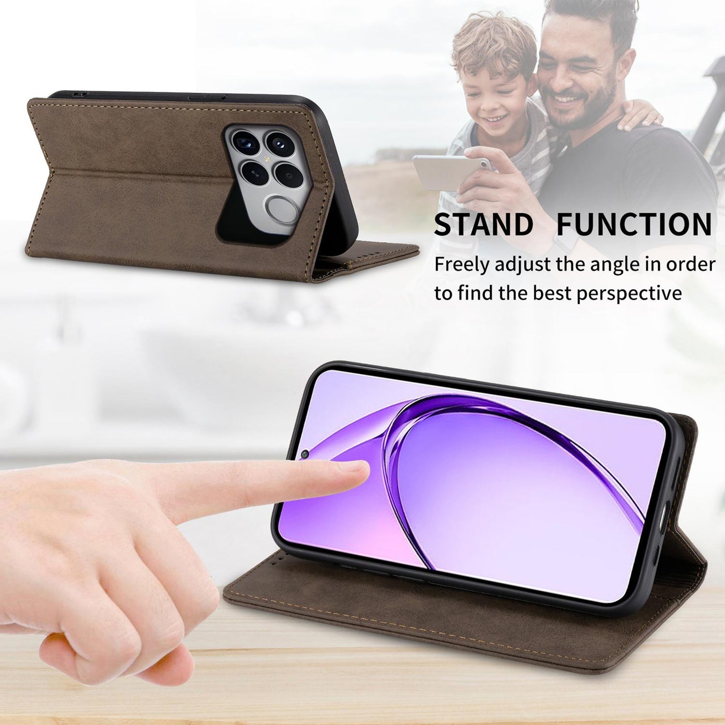 For Redmi K90 Pro Max / Poco F8 Ultra 5G Business Solid Color Magnetic RFID Leather Phone Case(Brown)