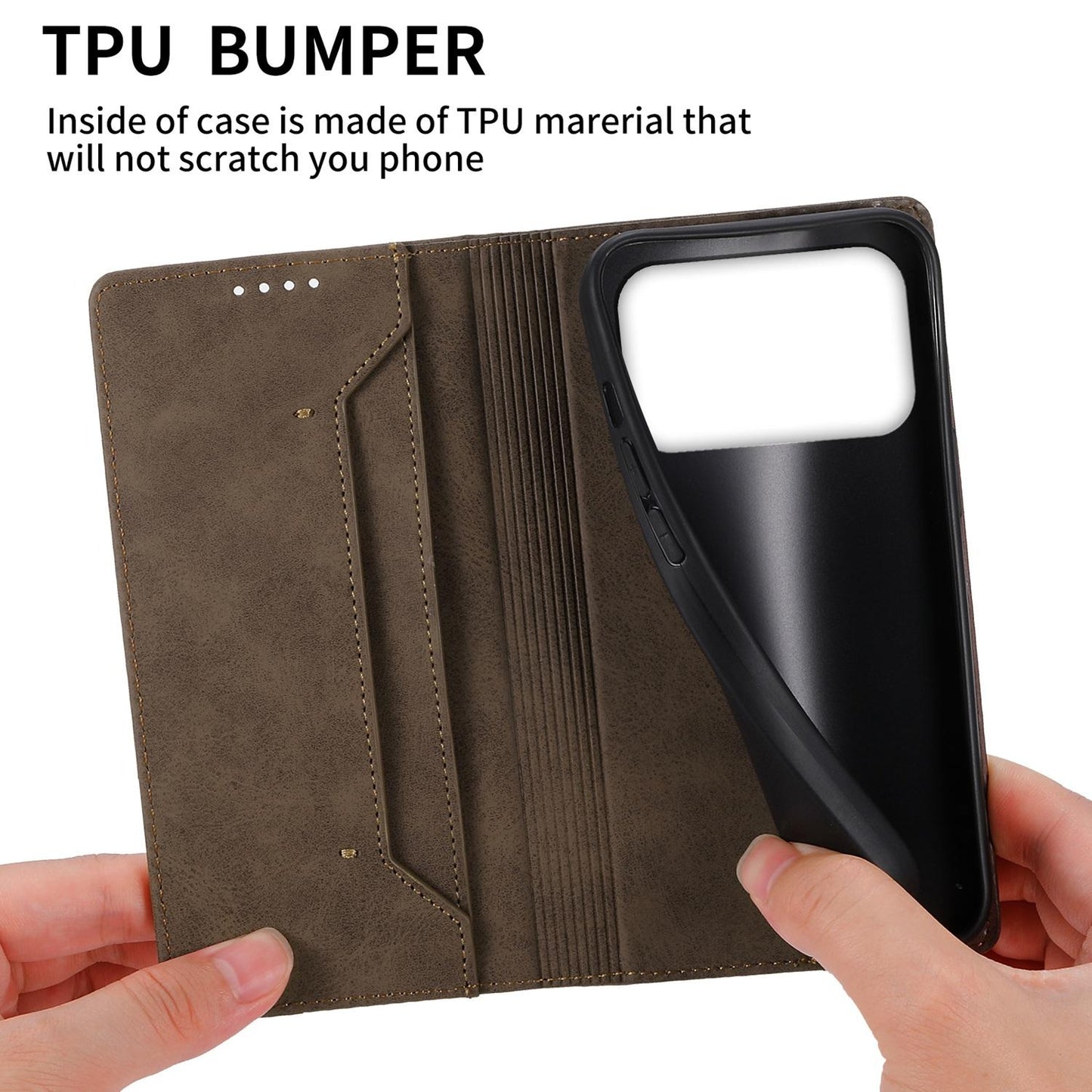 For Redmi K90 Pro Max / Poco F8 Ultra 5G Business Solid Color Magnetic RFID Leather Phone Case(Brown)