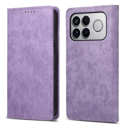 For Redmi K90 Pro Max / Poco F8 Ultra 5G Business Solid Color Magnetic RFID Leather Phone Case(Purple)