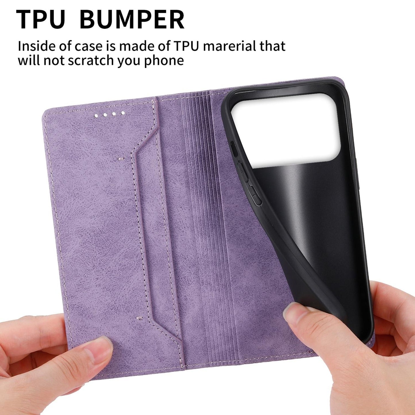 For Redmi K90 Pro Max / Poco F8 Ultra 5G Business Solid Color Magnetic RFID Leather Phone Case(Purple)
