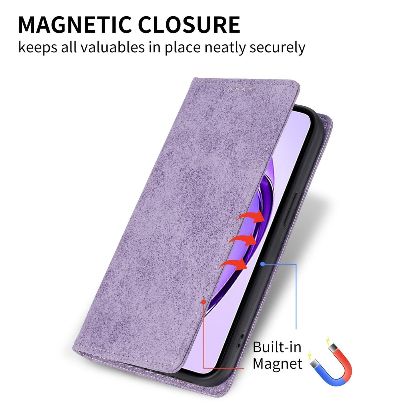 For Redmi K90 Pro Max / Poco F8 Ultra 5G Business Solid Color Magnetic RFID Leather Phone Case(Purple)