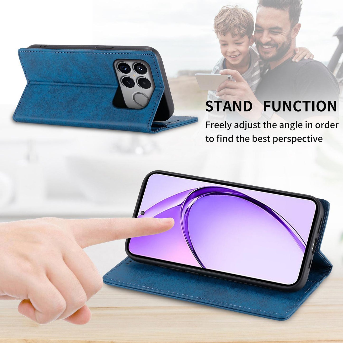 For Redmi K90 Pro Max / Poco F8 Ultra 5G Business Solid Color Magnetic RFID Leather Phone Case(Blue)