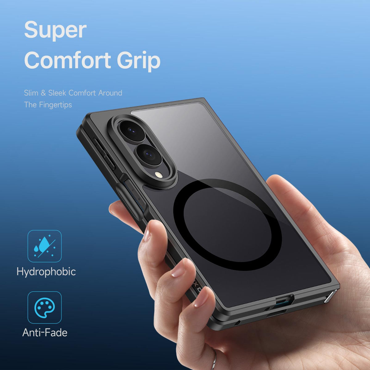 For Galaxy Z Fold8 5G DUX DUCIS Aimo Mag Series TPU + PC MagSafe Frosted Feel Phone Case - Black - EDA006301806A