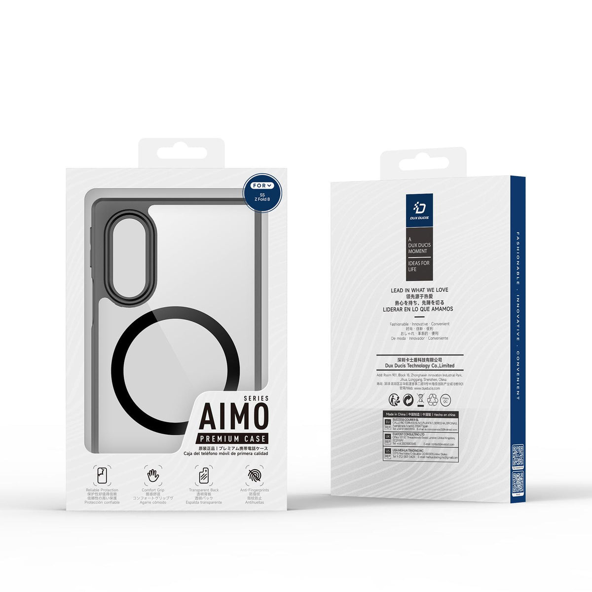 For Galaxy Z Fold8 5G DUX DUCIS Aimo Mag Series TPU + PC MagSafe Frosted Feel Phone Case - Black - EDA006301806A