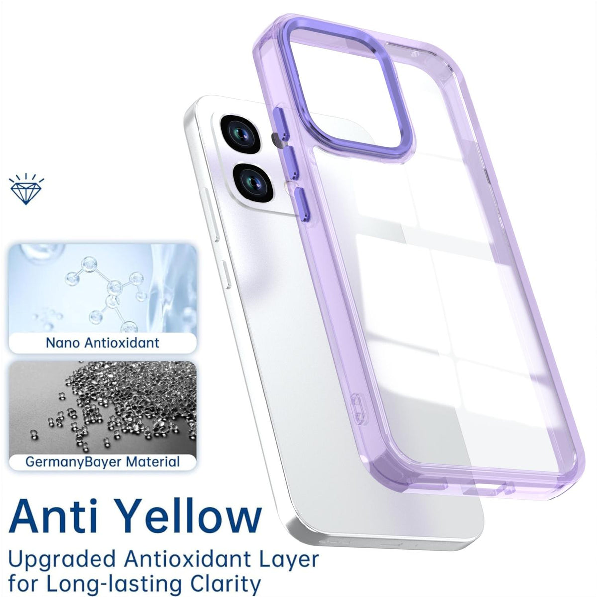 For OPPO A6 Pro 5G Shine High Transparency Acrylic Phone Case - Purple - EDA006326702A