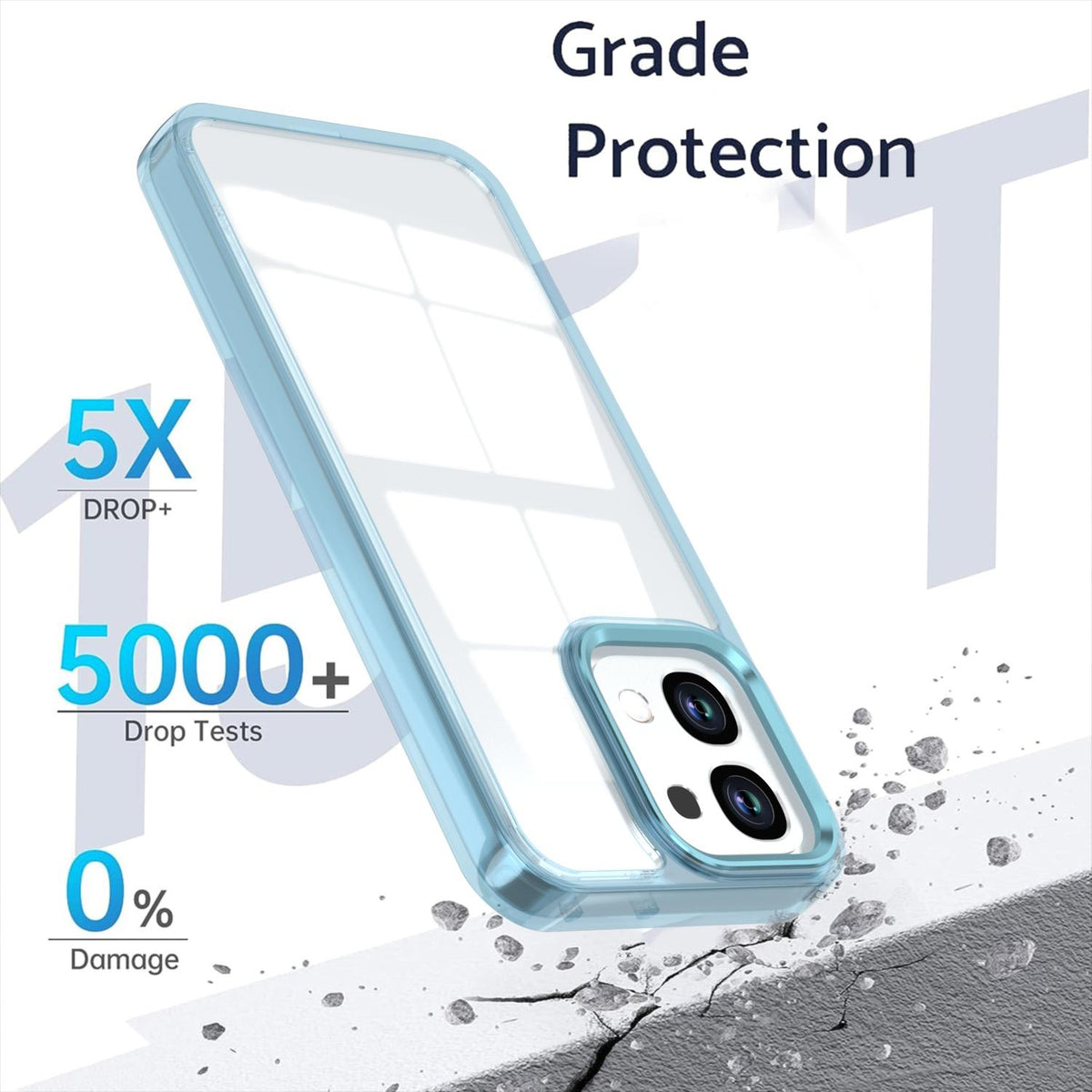 For OPPO A6 Pro 5G Shine High Transparency Acrylic Phone Case - Blue - EDA006326702C