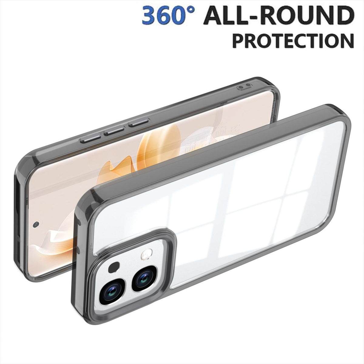 For OPPO A6 Pro 5G Shine High Transparency Acrylic Phone Case - Black - EDA006326702E