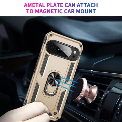 For Google Pixel 11 Pro XL Shockproof TPU + PC Phone Case with Holder - Gold - EDA006327708C