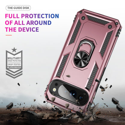 For Google Pixel 11 Pro XL Shockproof TPU + PC Phone Case with Holder - Rose Gold - EDA006327708E