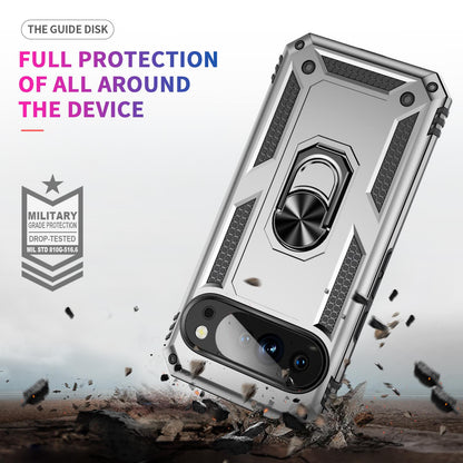 For Google Pixel 11 Pro XL Shockproof TPU + PC Phone Case with Holder - Silver - EDA006327708G