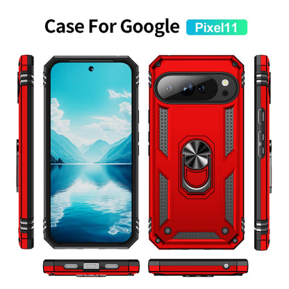 For Google Pixel 11 / Pixel 11 Pro Shockproof TPU + PC Phone Case with Holder - Red - EDA006327709B