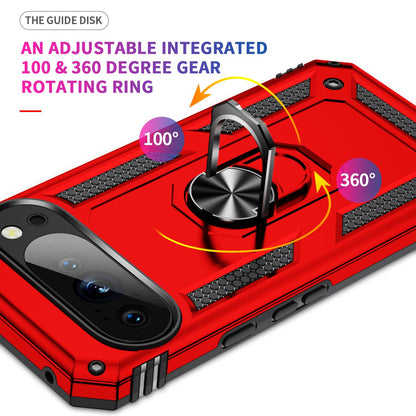 For Google Pixel 11 / Pixel 11 Pro Shockproof TPU + PC Phone Case with Holder - Red - EDA006327709B