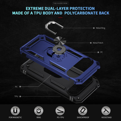 For Google Pixel 11 / Pixel 11 Pro Shockproof TPU + PC Phone Case with Holder - Blue - EDA006327709D