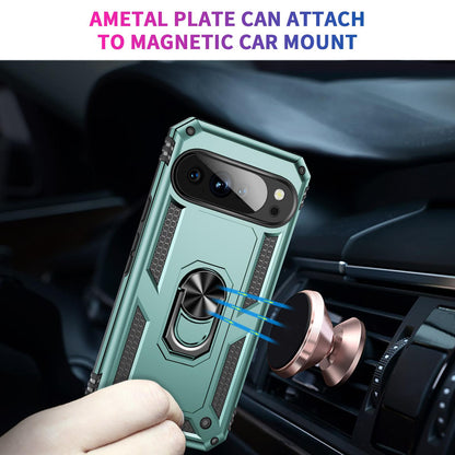 For Google Pixel 11 / Pixel 11 Pro Shockproof TPU + PC Phone Case with Holder - Dark Green - EDA006327709F