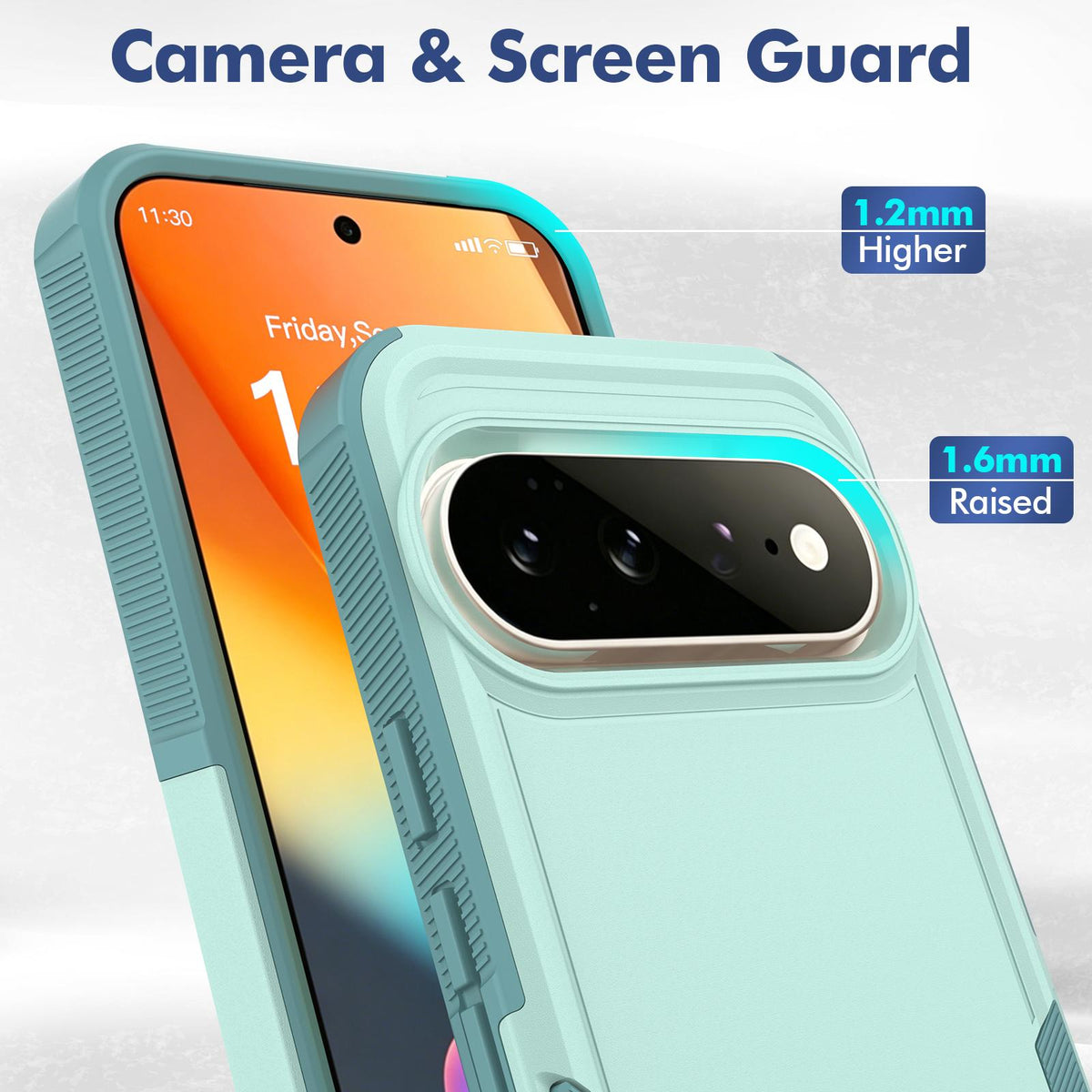 For Google Pixel 11 Pro XL 2 in 1 PC + TPU Phone Case - Light Green - EDA006331912A